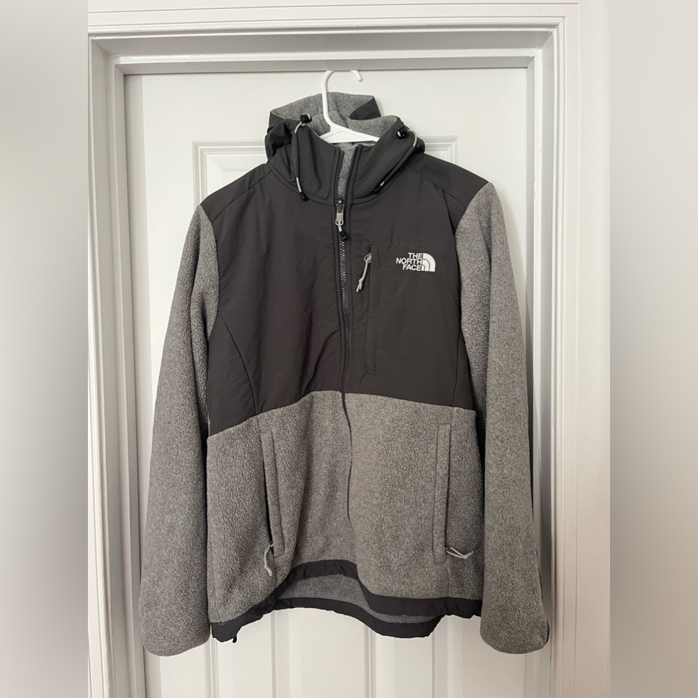 North face denali zip-up hoodie woman’s size Medium grey